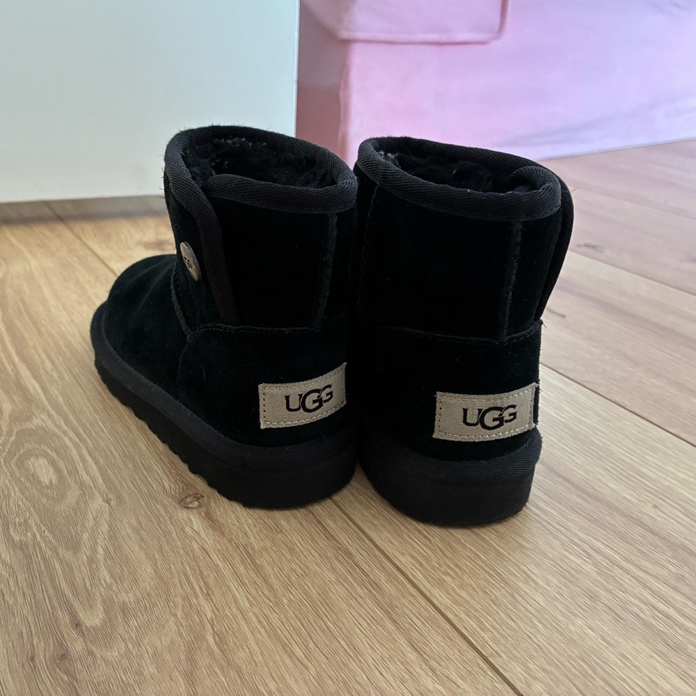 UGG Kids Black Suede Boots